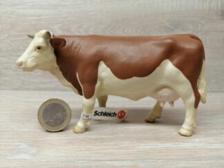 Schleich - 13134 Kuh, braun/weiß [Fleckvieh] (Fähnchen-Sammler)´
