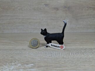 Schleich - 13770 bzw. WWF 17068 Katze, stehend [schwarz] (Fähnchen)