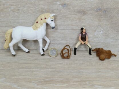 Schleich – Blossom mit Reiterin aus Set 42415 (mit extra Decke) [Andalusier Stute] – Bild 5