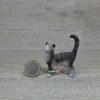 Schleich - 13122 Katze grau (kleines Fähnchen-Sammler)