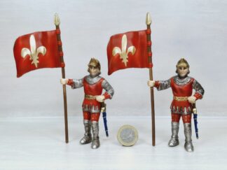 Schleich - 70014 Fahnenträger - Fußsoldat mit Standarte [Lilienritter] (RAR) DOPPELPACK