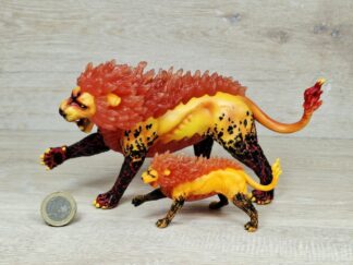 Schleich - SET: Feuerlöwe + Feuerlöwe, mini [Lava-Welt]