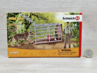 Schleich – 42427 Falle mit Ranger [mit Jaguar] (RAR) (OVP)