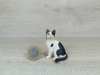 Schleich - 13637 Katze, sitzend [schwarz/weiß]