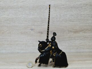 Schleich - 70032 Schwarzer Ritter auf Pferd [Lanzenreiter] [Variante gold geringelt]