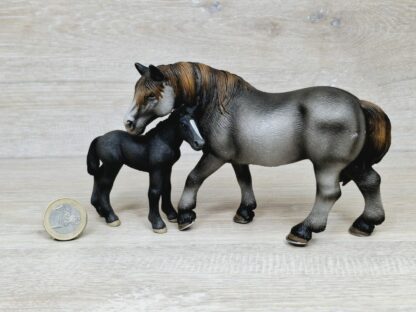 Schleich – Percheron Stute und Fohlen [Familie]