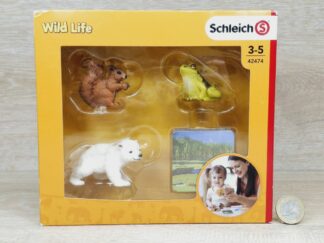 Schleich – 42474 Waldtier mit Wissenskarten [Eisbär, Eichhörnchen, Frosch] (OVP)