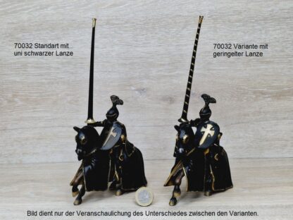 Schleich - 70032 Schwarzer Ritter auf Pferd [Lanzenreiter] [Variante gold geringelt] – Bild 5