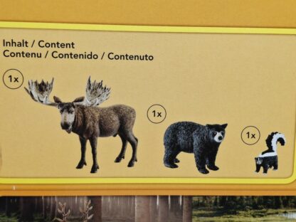 Schleich – 41456 Waldbewohner Nordamerikas (RAR) [Elchbulle, Stinktier, Schwarzbär] (OVP-Sammler) – Bild 2