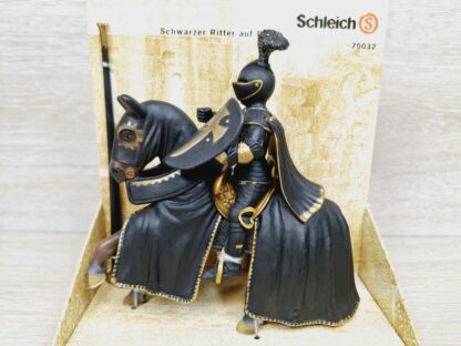 Schleich - 70032 Schwarzer Ritter auf Pferd [Lanzenreiter] (OVP-Sammler - retro) – Bild 2