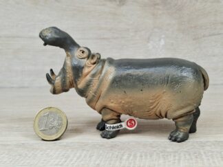 Schleich – 14132 Flusspferdbulle, Maul offen (kleines Fähnchen-Sammler)
