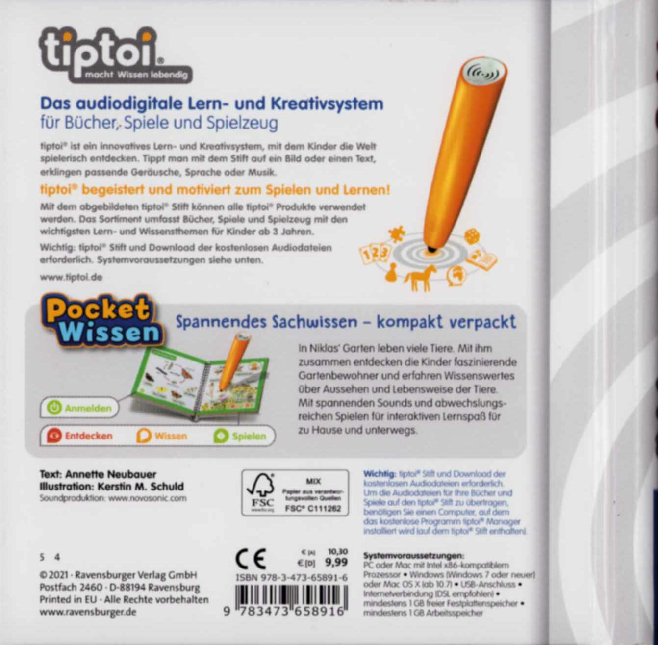 Ravensburger - Pocket Wissen - Tiere im Garten