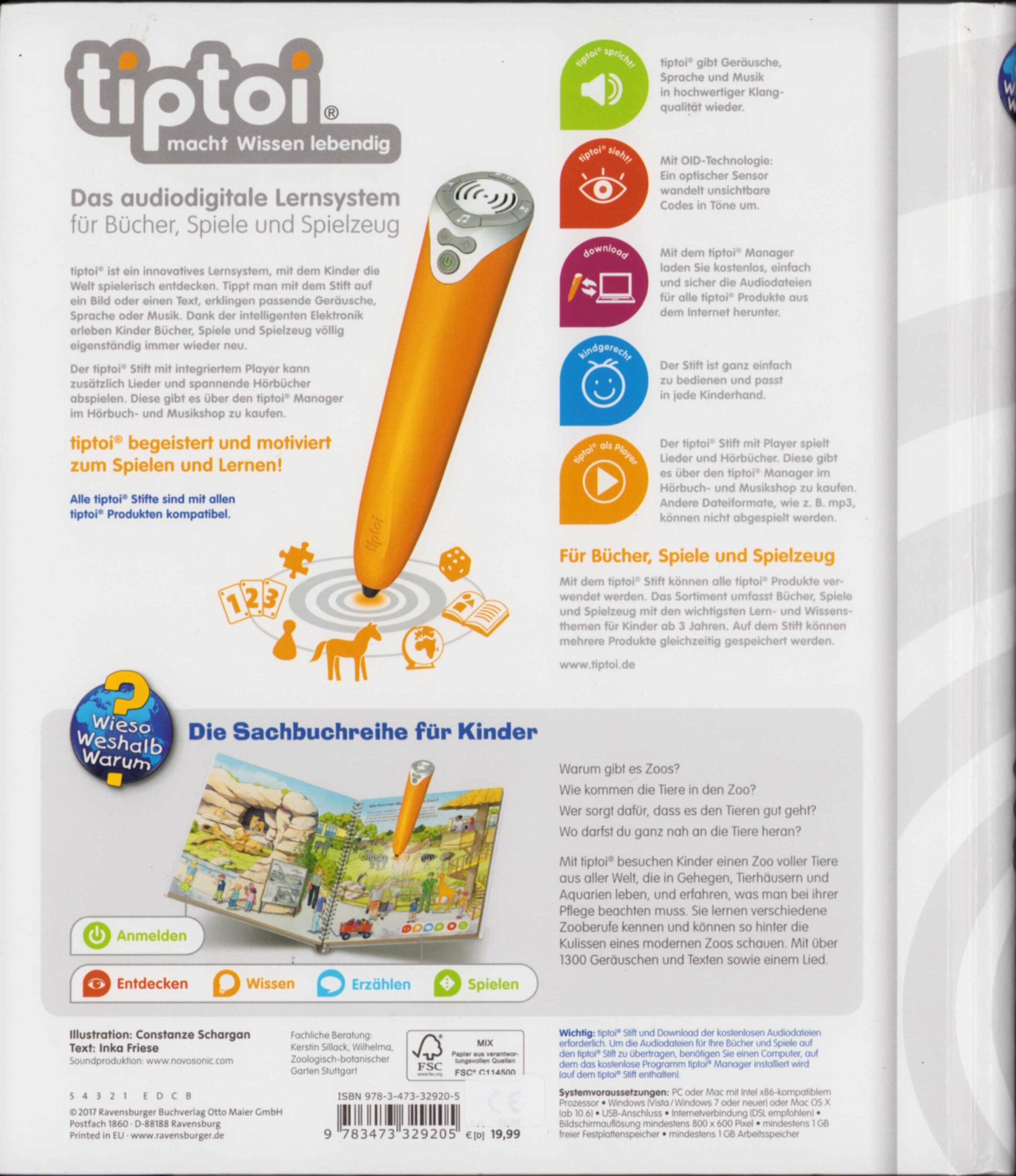 Ravensburger - tiptoi - Wieso? Wehalb? Warum? #20 Entdecke den Zoo