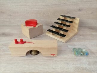HABA - Kugelban - 1149 Klangtreppe [Weiche + Bogen mit Glocke]