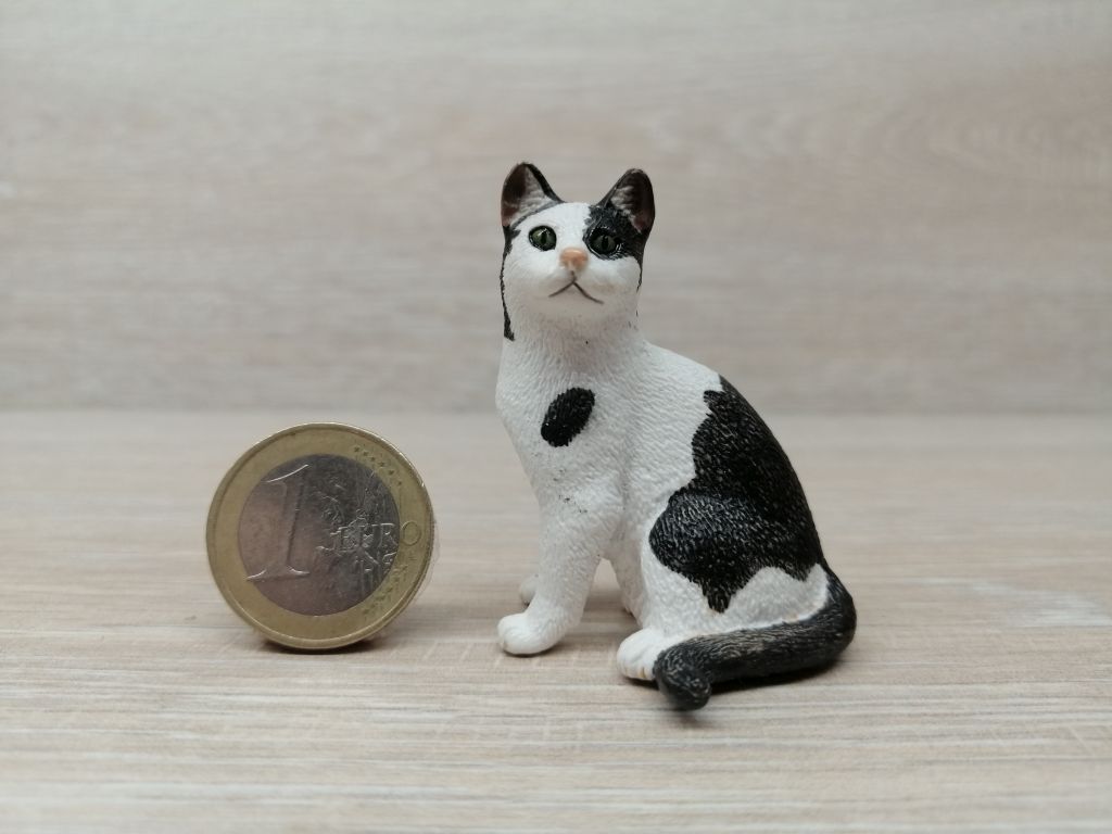 Schleich - 13637 Katze, sitzend [schwarz/weiß]